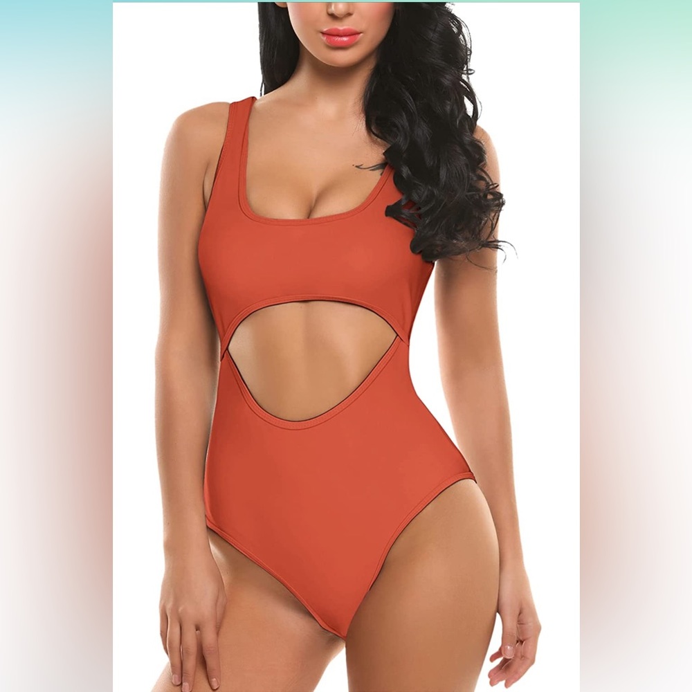 Women’s cutout one Piece swimsuit Monokini keyhole swimwear